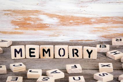 Photo of blocks spelling out the word MEMORY