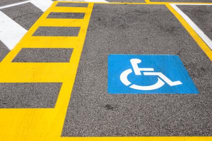 Photo of parking space marked for disabled parking